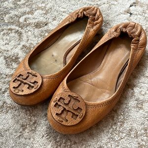 Tory Burch Camel leather flats